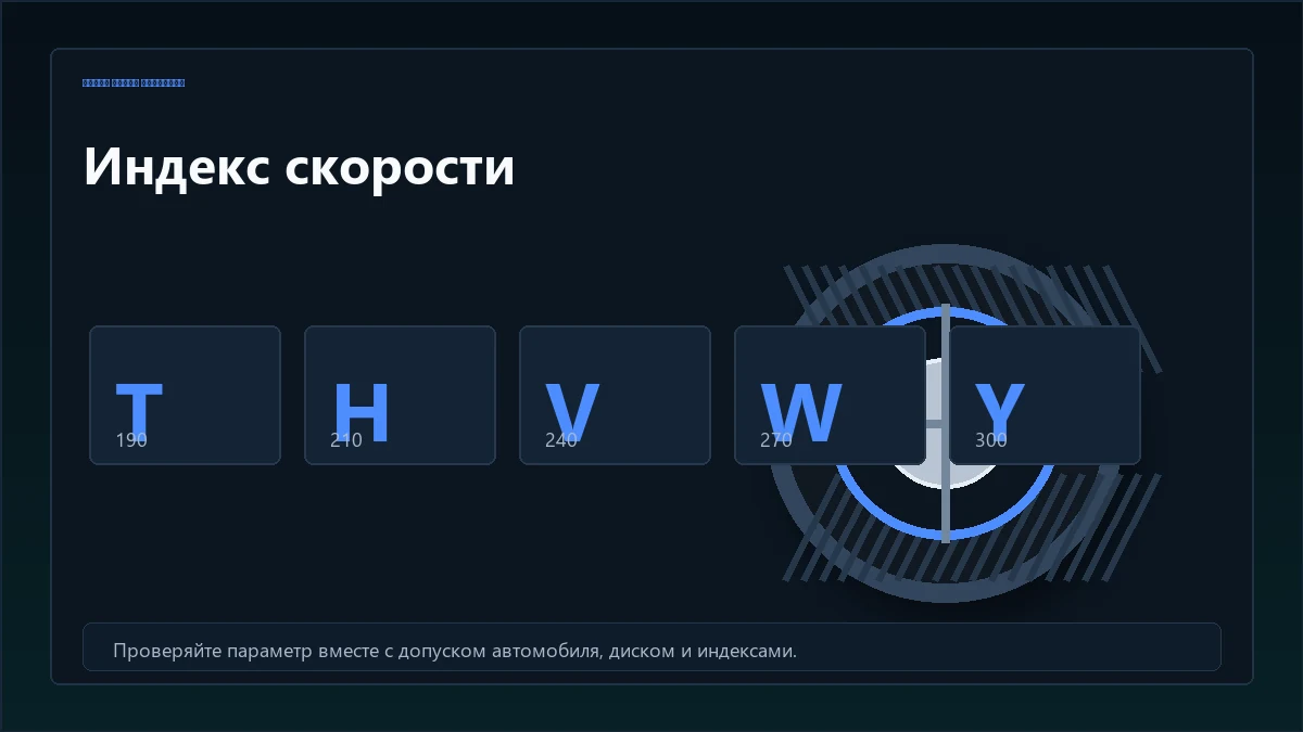 Шкала популярных индексов скорости шин