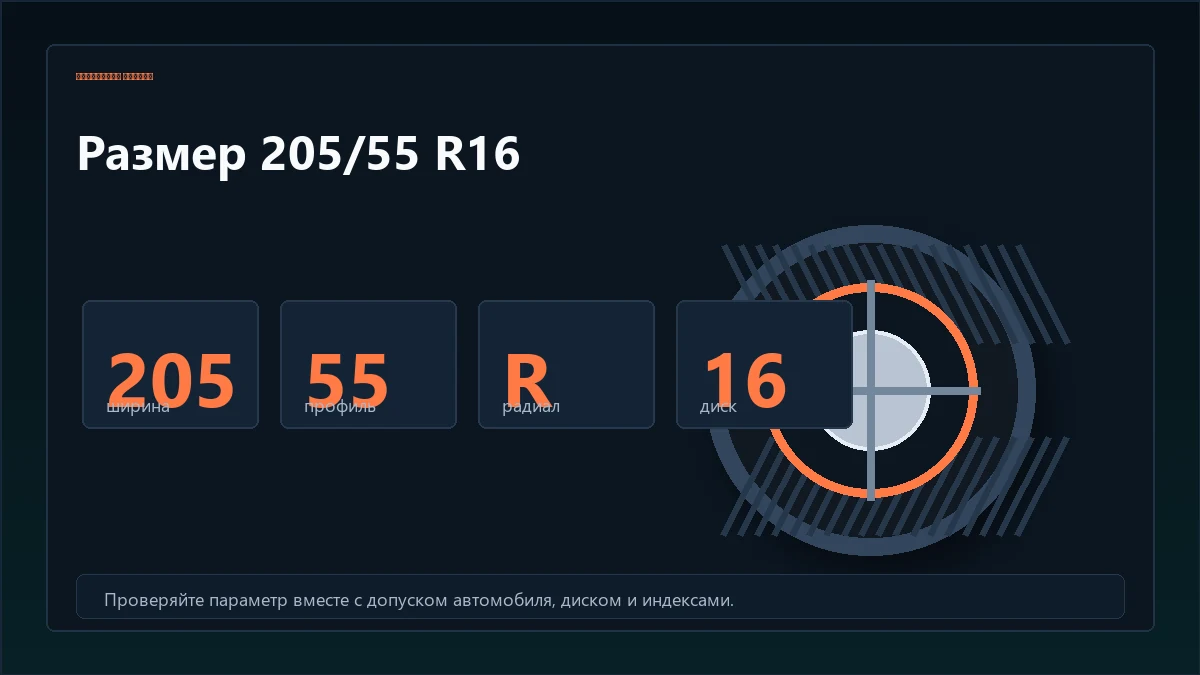 Схема расшифровки размера 205/55 R16