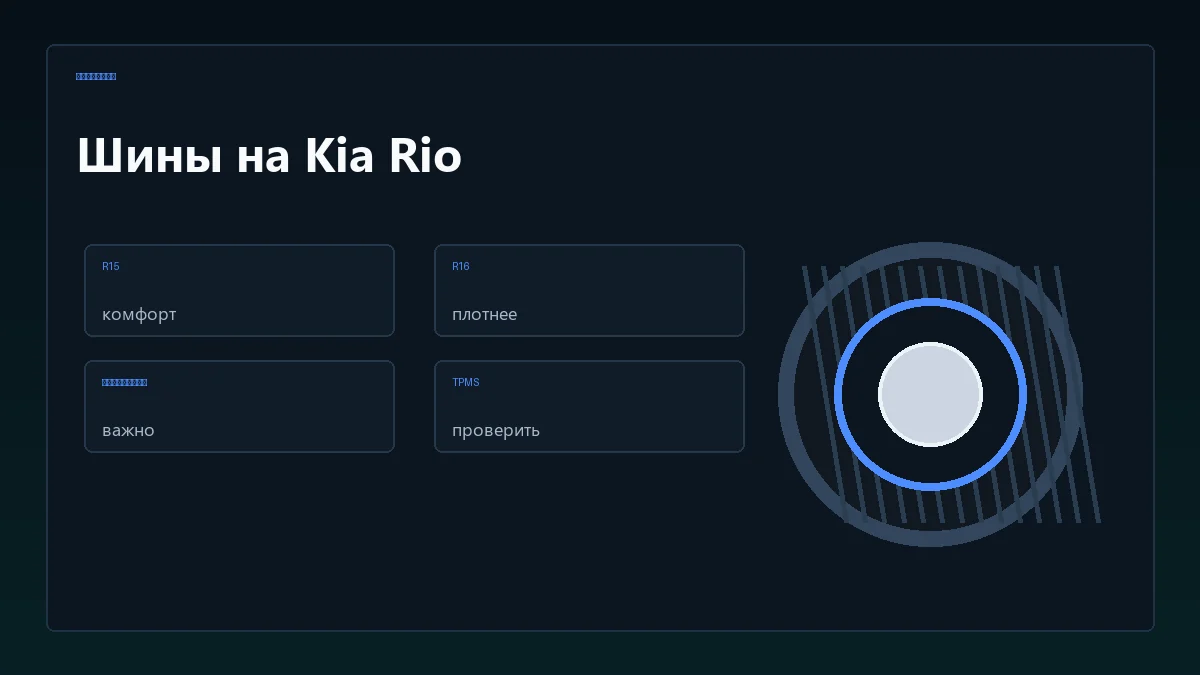 Алгоритм подбора шин на Kia Rio