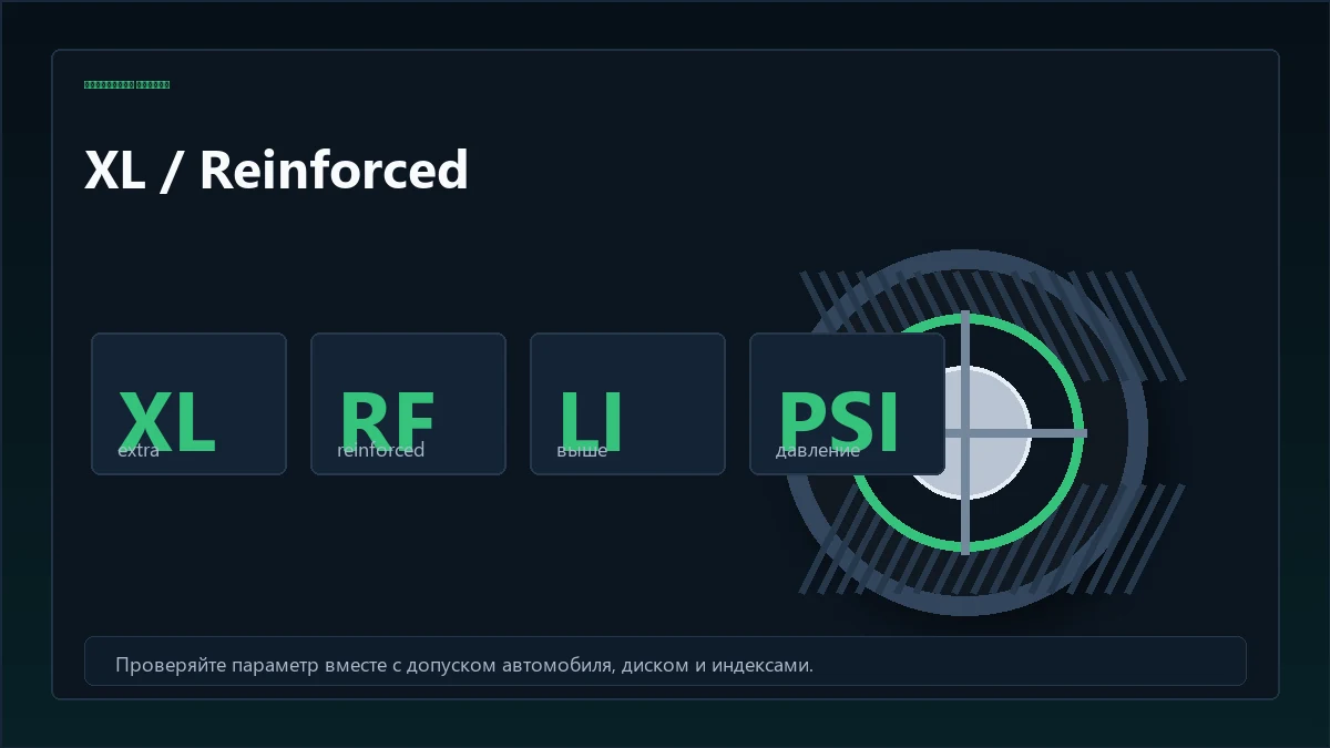 Схема XL и Reinforced на шинах